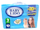 بيبي ليدو حفاظات اطفال مقاس (3) *36